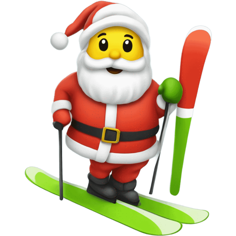 Skiing cucumber is santa claus suit emoji