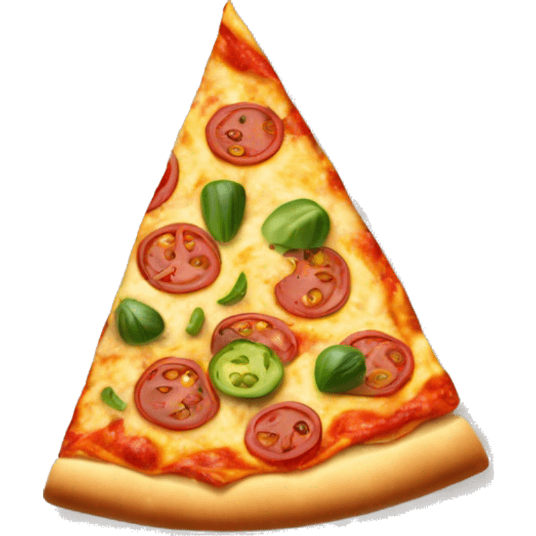 Pizza slice with vegetables on it emoji