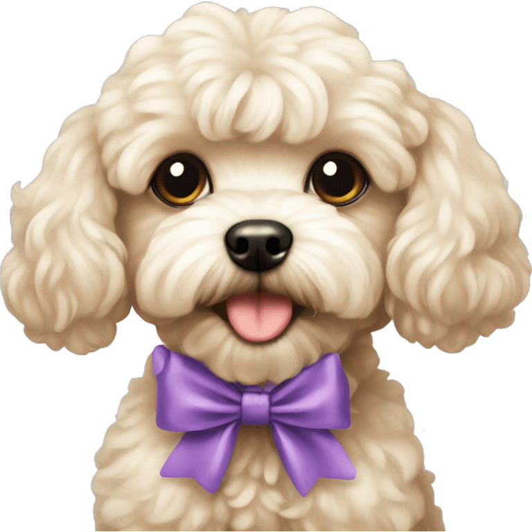 Maltipoo with a bow emoji