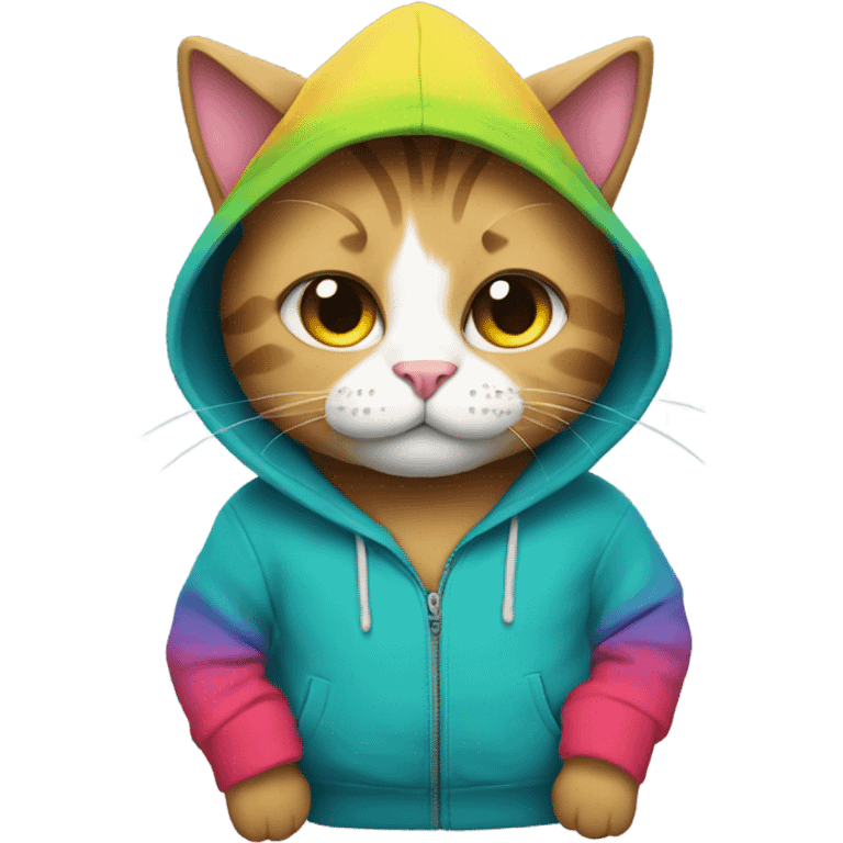 Cat wearing a hoodie emoji