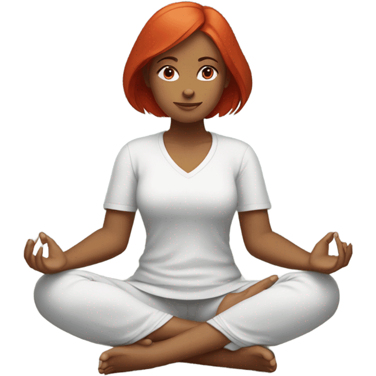 Girl with red hair meditating  emoji