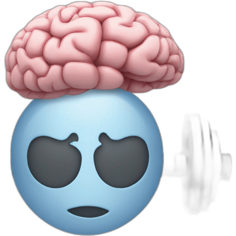 brain lifting weights emoji