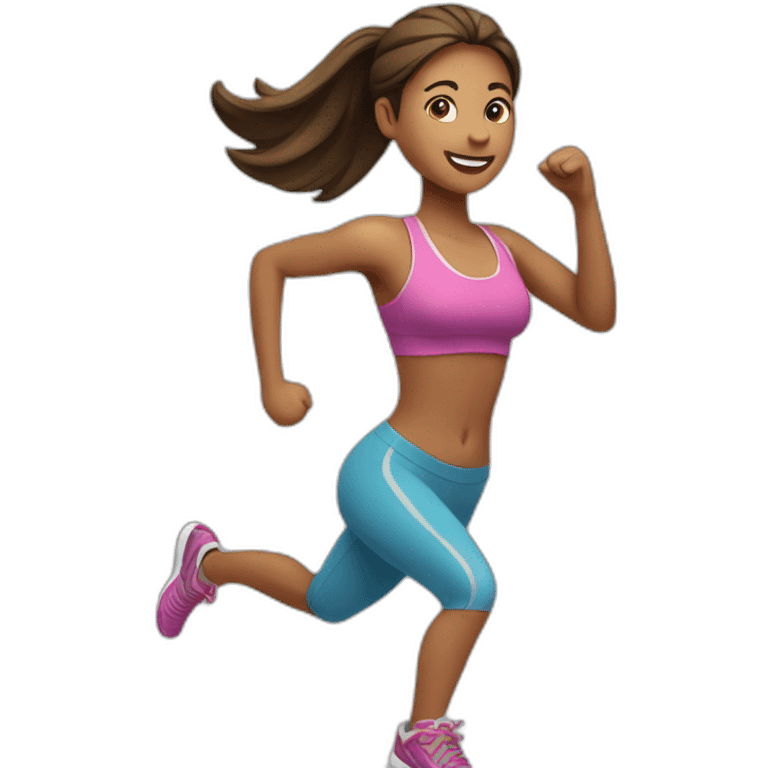 woman doing fitness, running emoji