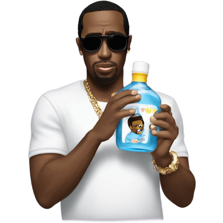 p diddy holding baby oil emoji