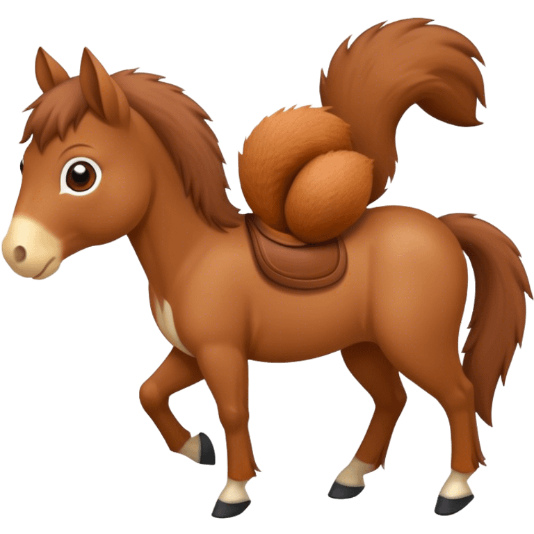 Horse with squirrel emoji