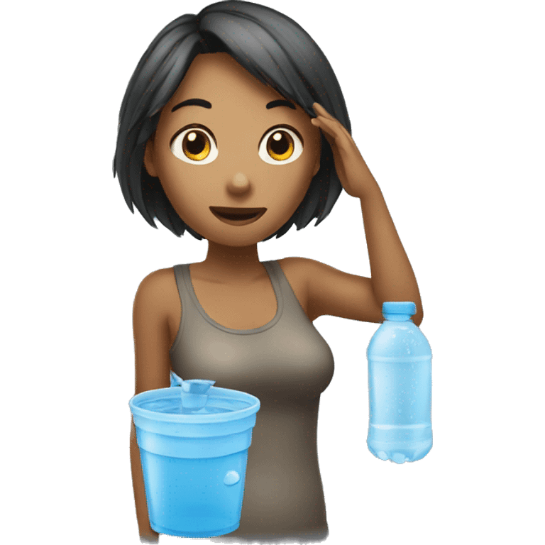 Woman asking for water emoji