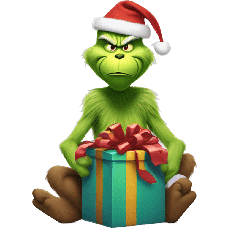 Grinch with presents  emoji