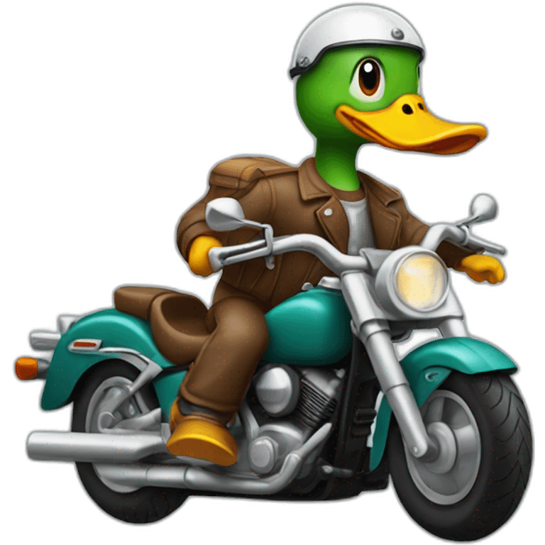 a duck on a motorcycle emoji