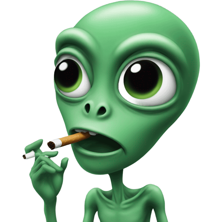 Alien smoking a cigarette  emoji