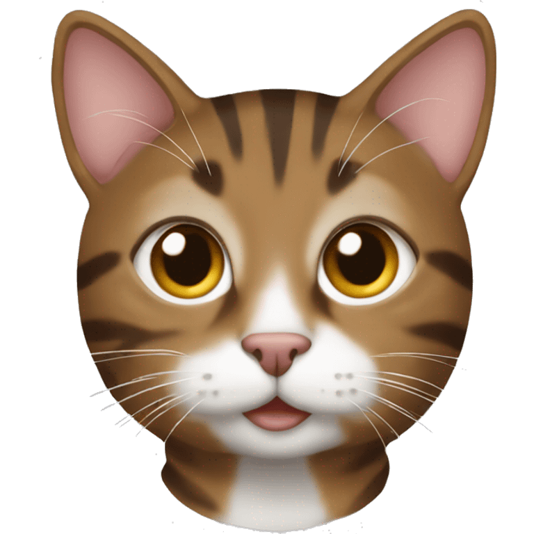 brown tabby cat with white  emoji