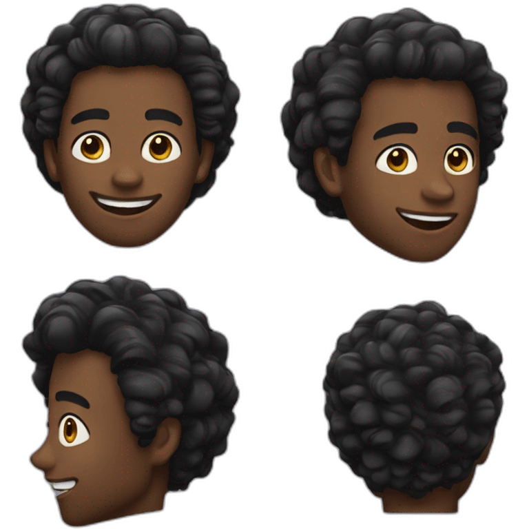 black guy wavy hair emoji