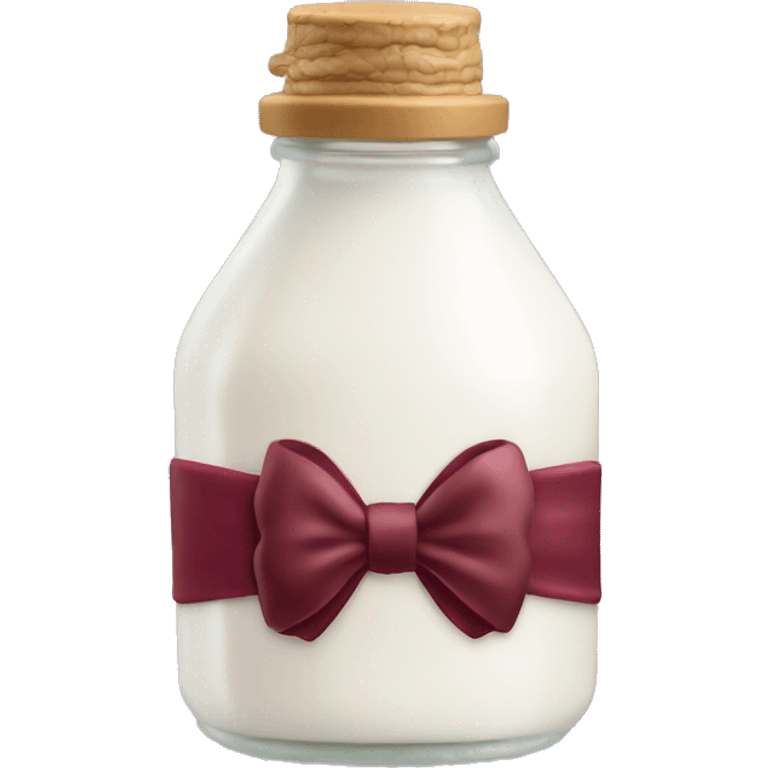 aesthetic milk bottle with burgundy bow emoji