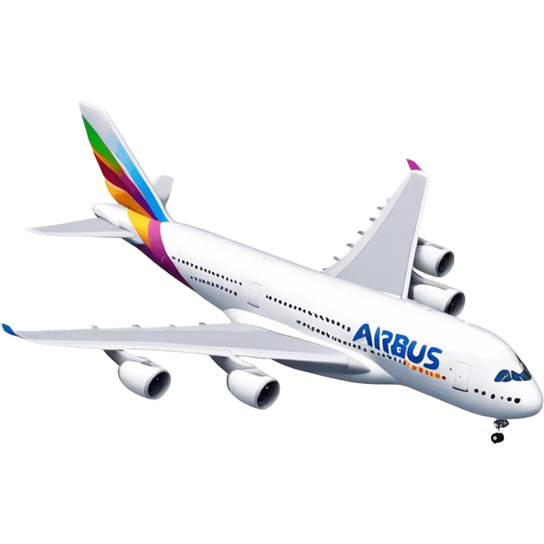 Airbus A380 - Airbus (Model Year: 2021) (Iconic colour: White with colorful tail) emoji