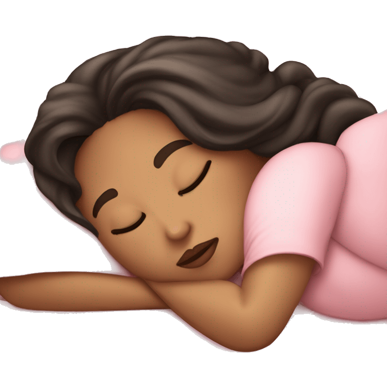 Coquette brunette girl sleeping  emoji