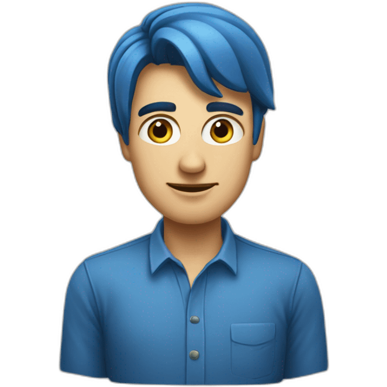 homme avec mulet yeux bleu emoji