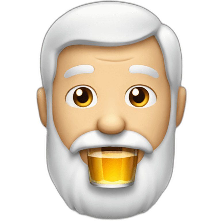 Old guy with a beard holding beer emoji