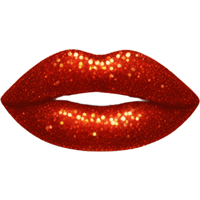 Red sparkly lips￼ emoji