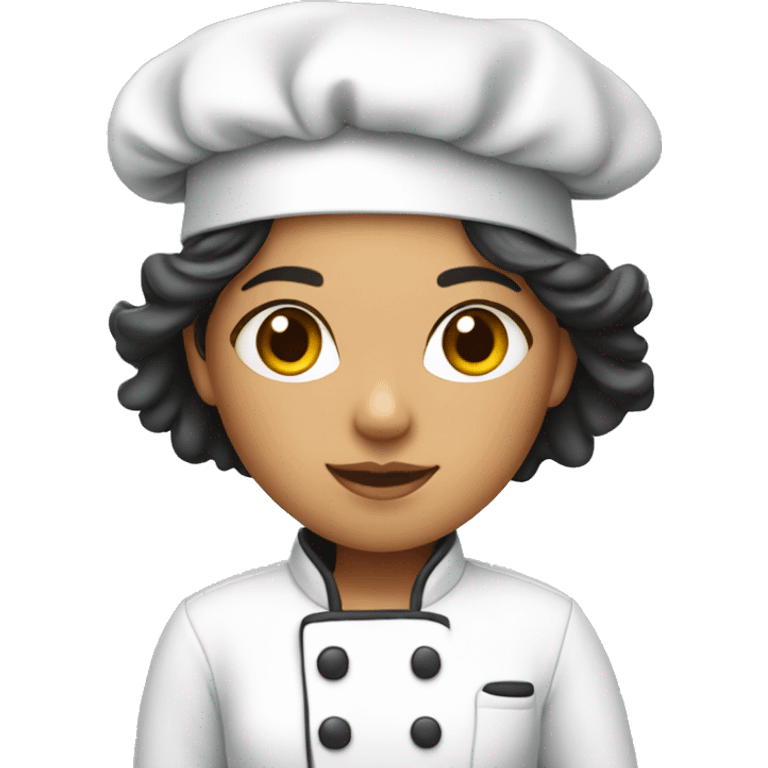 latina girl with chef coat and hat emoji