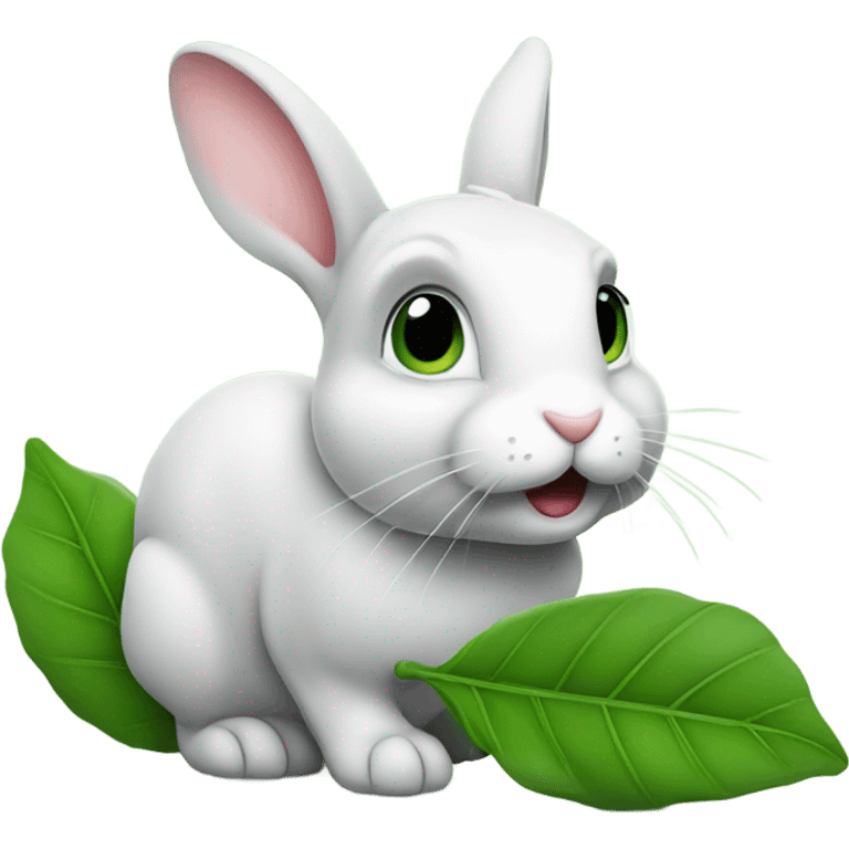 rabbit eating leaf emoji