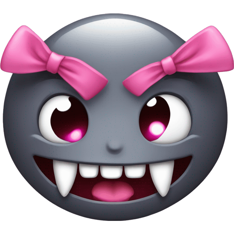 vampire fangs with pink bow emoji