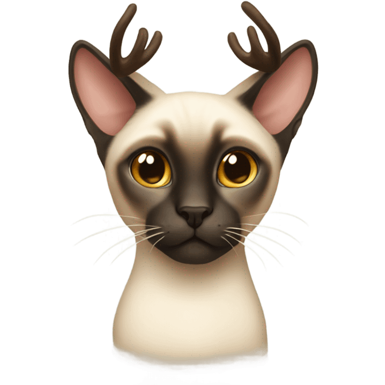 Siamese cat with antlers emoji