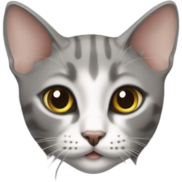 Oriental short hair cat grey emoji