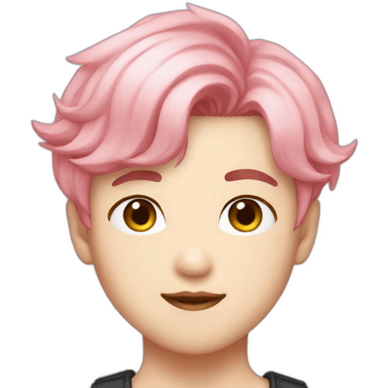 Jimin from BTS with pink hair emoji