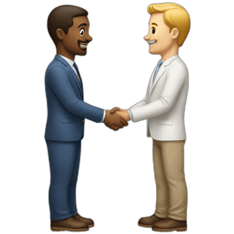 two different white guys shaking hands emoji