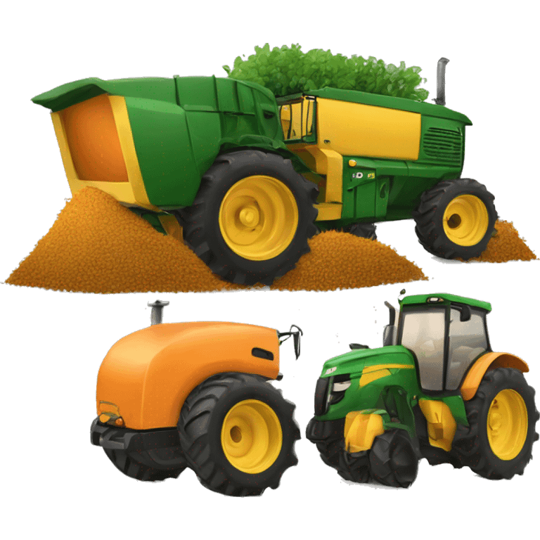 trator agricola laranja emoji