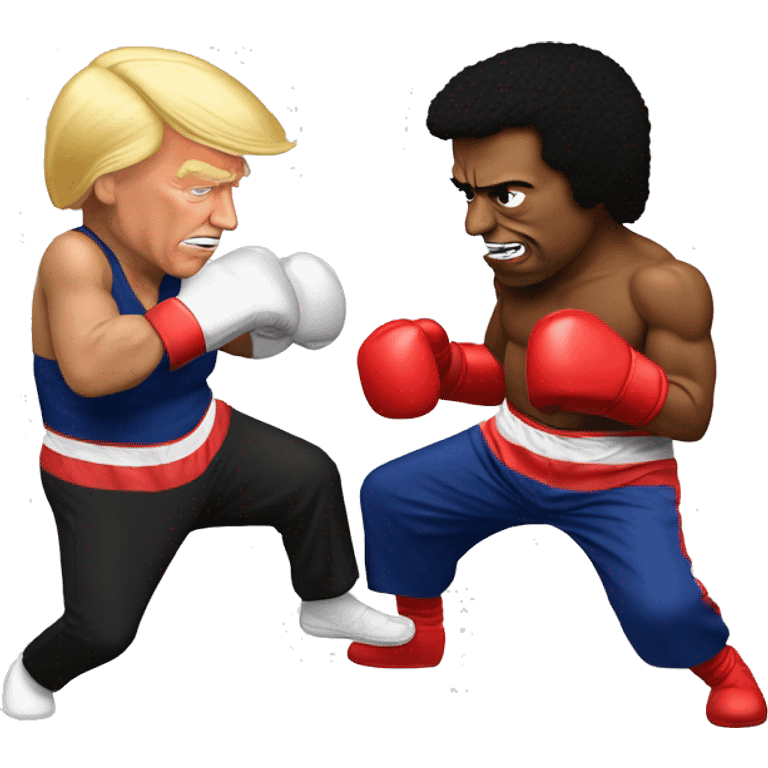 kamala harris and donald trump fighting in a boxing match emoji