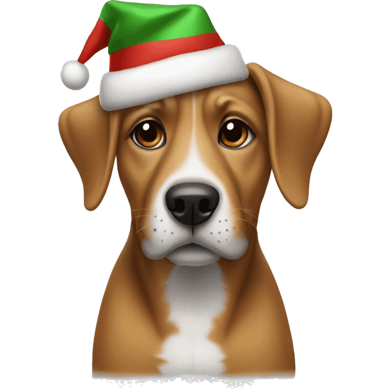 Dog in a Christmas hat emoji