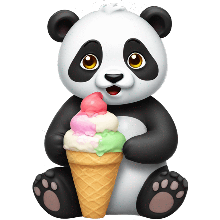 Panda eating ice cream emoji