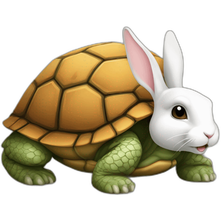 Lapin sur tortue emoji