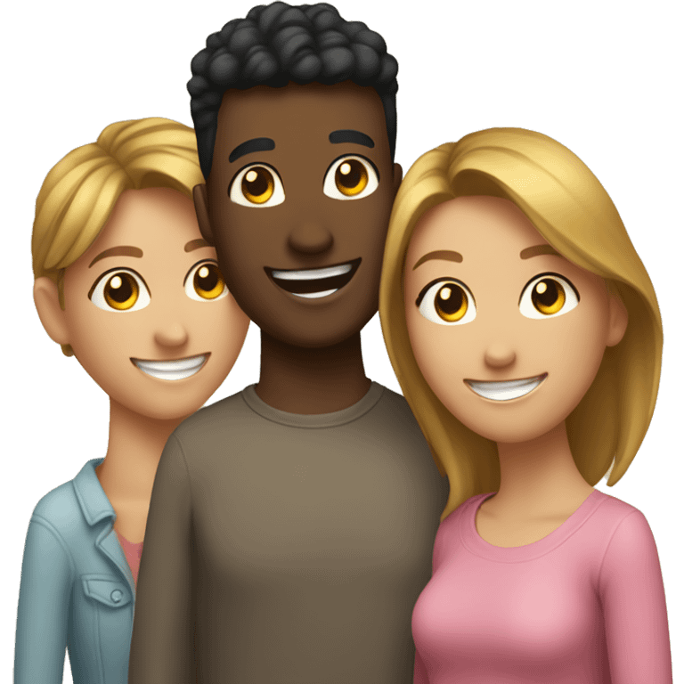 smiling group of friends indoors emoji