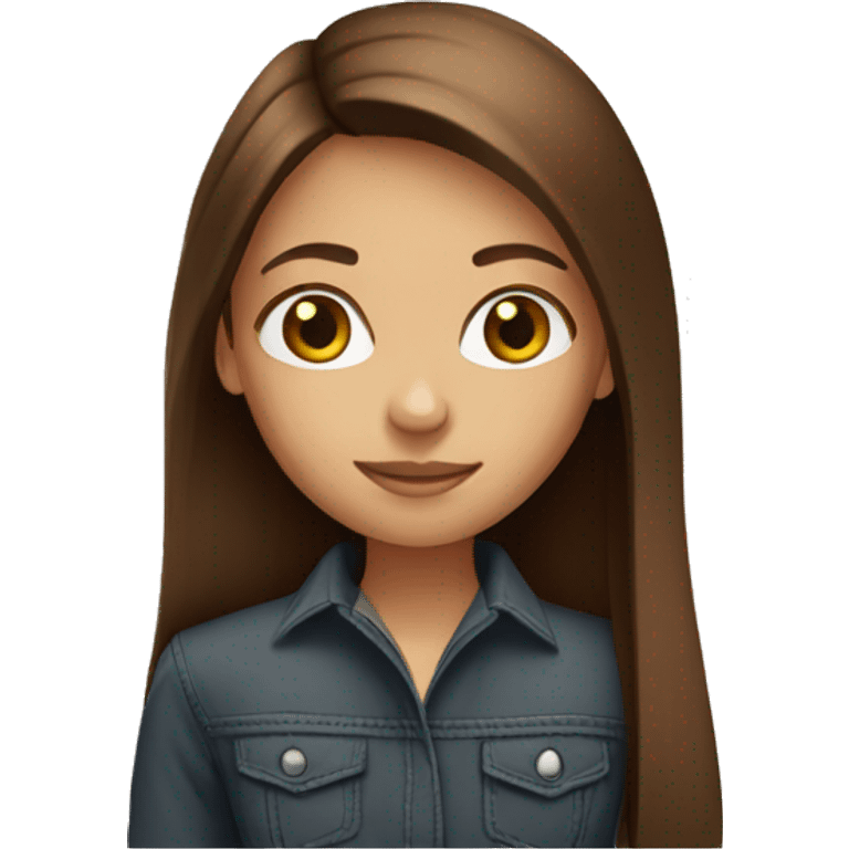 brown straight hair girl emoji