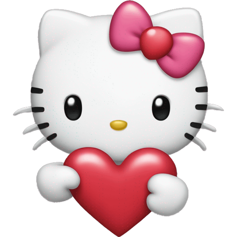 hello kitty with heart emoji