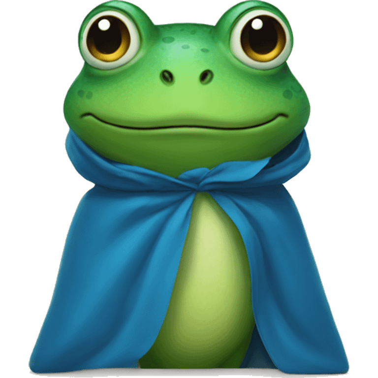 a frog with a blue cloak on, covering its eyes emoji