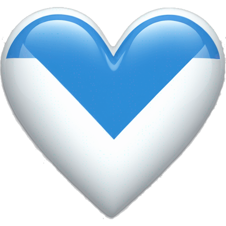 Half blue half white heart half shaped emoji