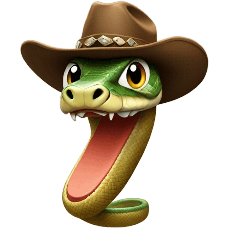 Snake wearing a cowboy hat emoji