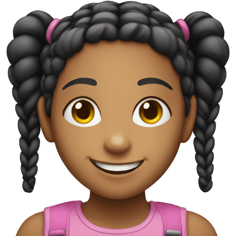 smiling girl with twin braids emoji