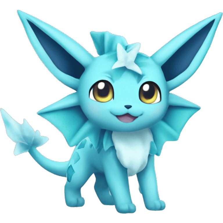 Kawaii Vaporeon-Glaceon-Pokémon full body emoji