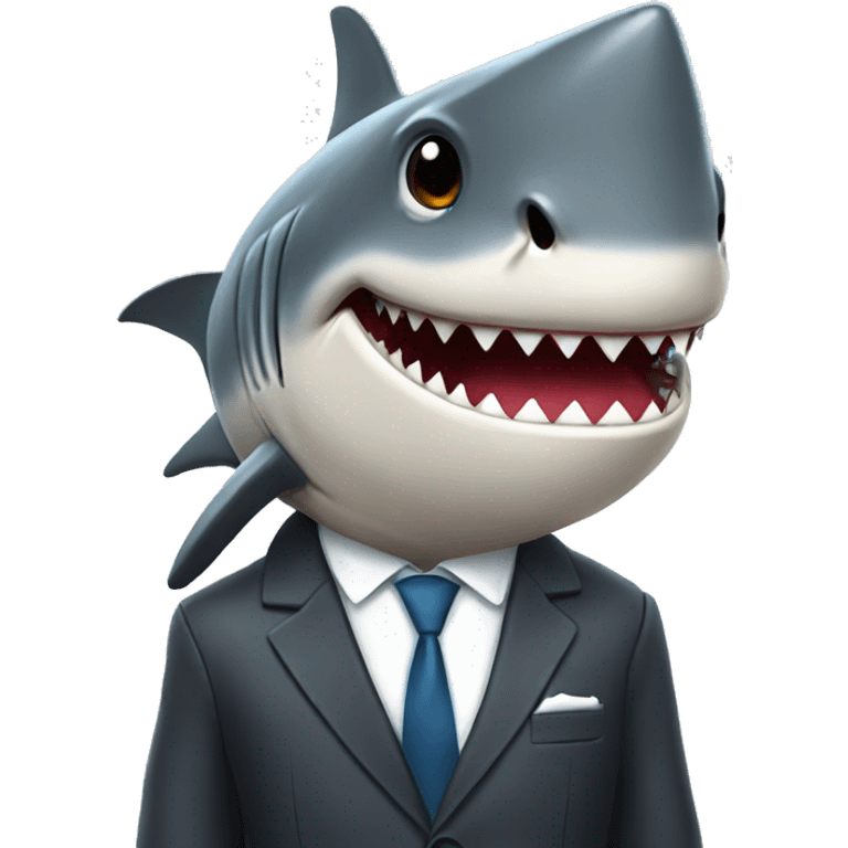 Shark wearing a suit and tie emoji