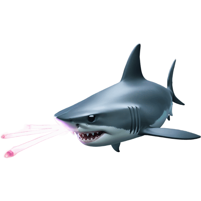 Shark shooting lasers emoji