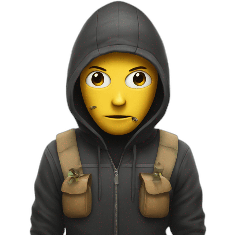 a thief with bee head emoji