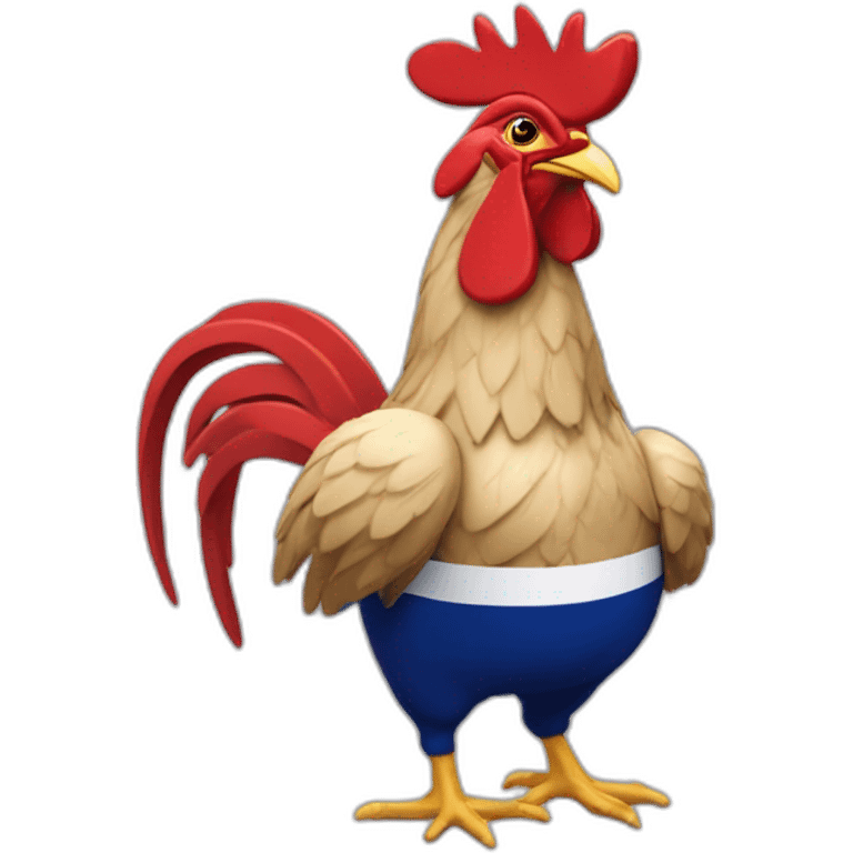 Le coq rouge Ecusson de l’équipe de France de rugby 2023 emoji