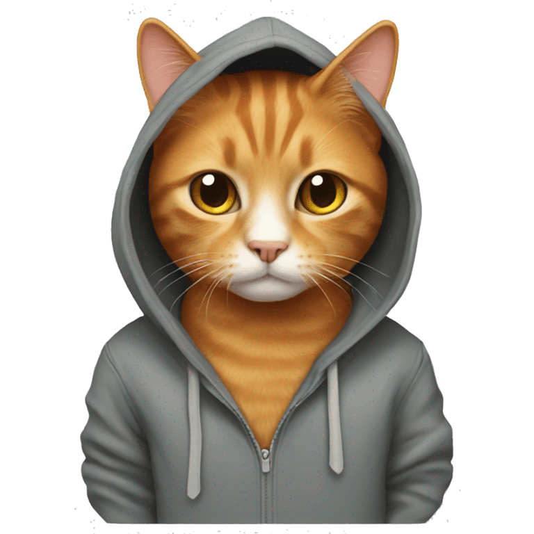 Ginger cat wearing a hoodie  emoji