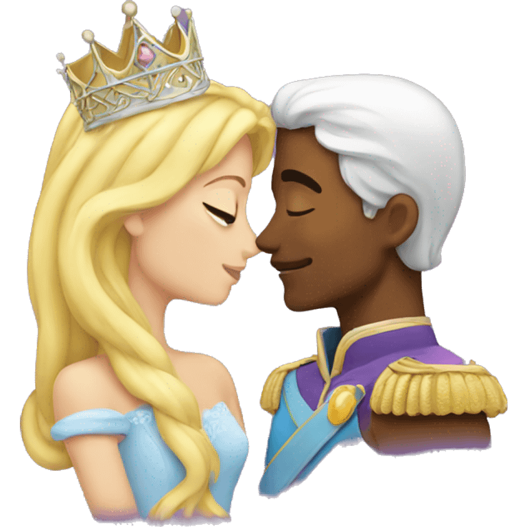 Princess and prince kissing emoji