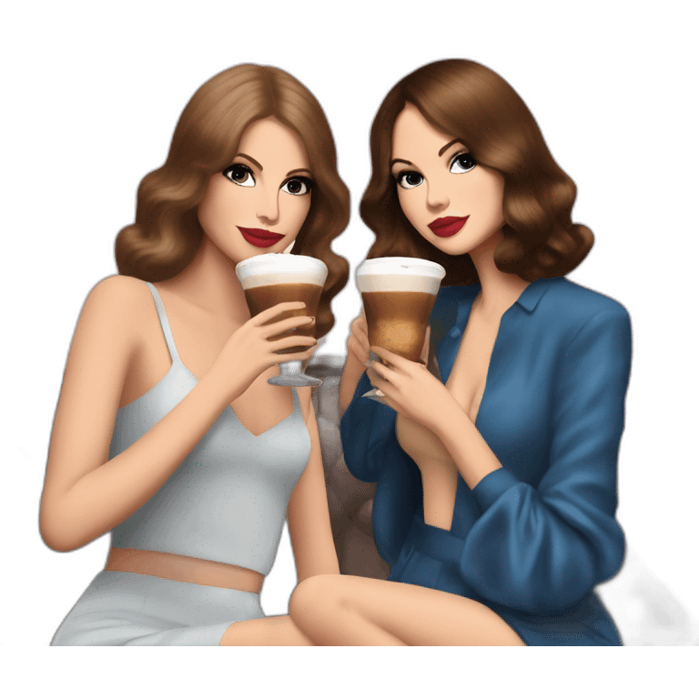 Lana del Rey & Taylor swift drinking espresso martini coco emoji