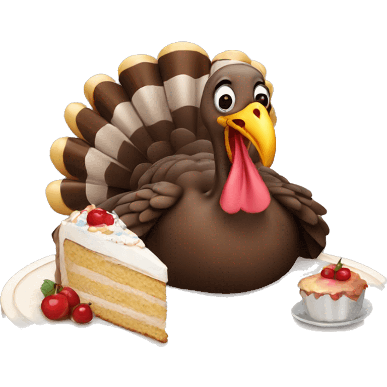 Turkey eating a cake emoji