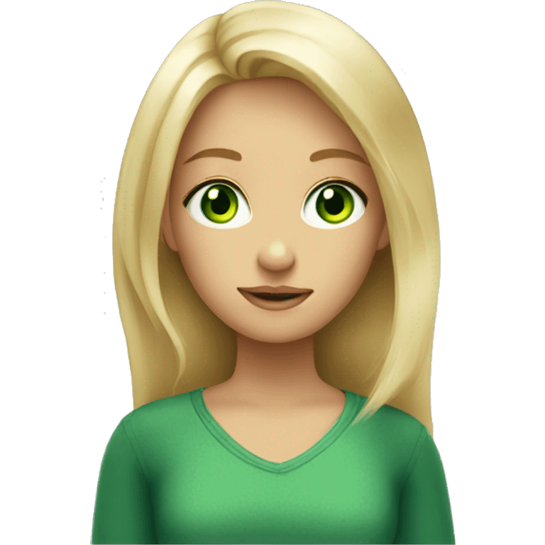 blond girl with green eyes emoji